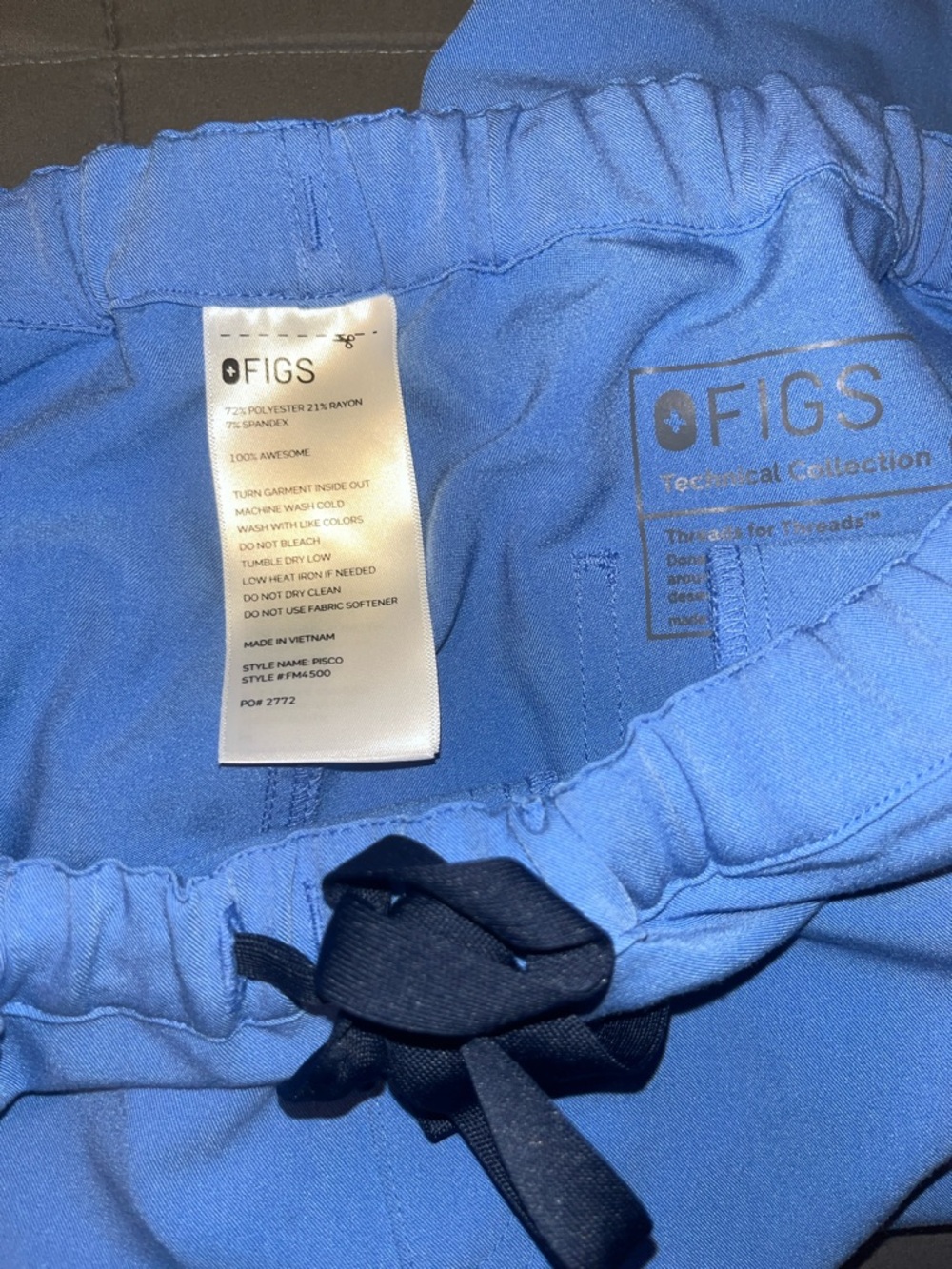 Figs Blue Scrub Top and Pants Set - Picture 3 of 3